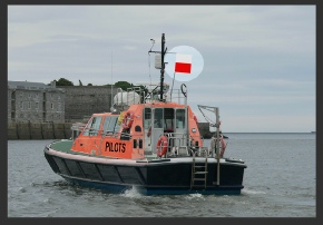 Vessel engaged in pilotage duties - showing flag commonly used