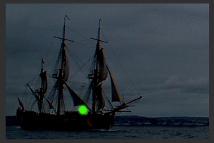 Large vessel under sail (Endeavour)