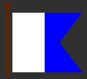 International Code Flag A - "I have diver down; keep well clear at slow speed"