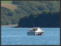 A vessel under 7m in length at anchor