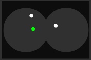 Diagram:  lights of a power-driven vessel underway seen through binoculars