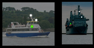 A passenger boat under 50m and a RFA