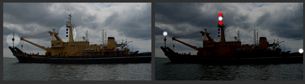 Vessel restricted in her ability to manoeuvre - at anchor