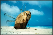 A vessel aground (ran aground during an exercise with US armed forces)