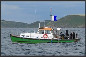 A small vessel engaged in diving operations