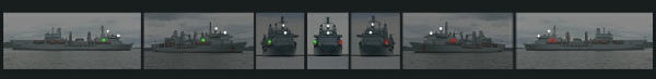 Royal Fleet Auxiliary showing masthead lights and sidelights