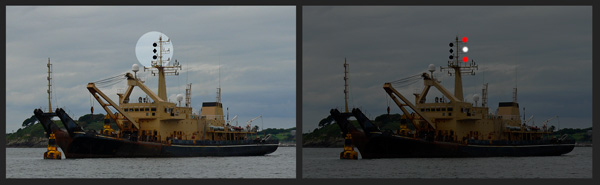 A vessel recovering a navigation mark - restricted in her ability to manoeuvre