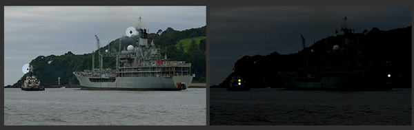 Tow more than 200m.  Towing vessel is under 50m - both vessels show diamond by day.  Towing vessel shows towing light and three masthead lights vertically