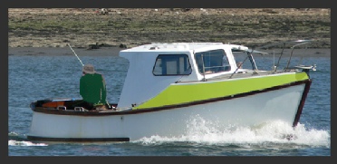 A vessel with an angler.  The vessel is not engaged in fishing
