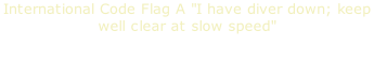 International Code Flag A "I have diver down; keep well clear at slow speed"