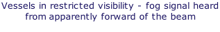 Vessels in restricted visibility - fog signal heard from apparently forward of the beam