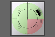 Diagram:  radar with overlay to indicate direction in which to alter course