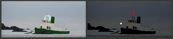 A vessel under 50m aground exhibiting appropriate signals