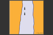 Diagram of one vessel overtaking another