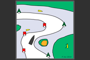 Diagram:  Vessels in and near a narrow channel